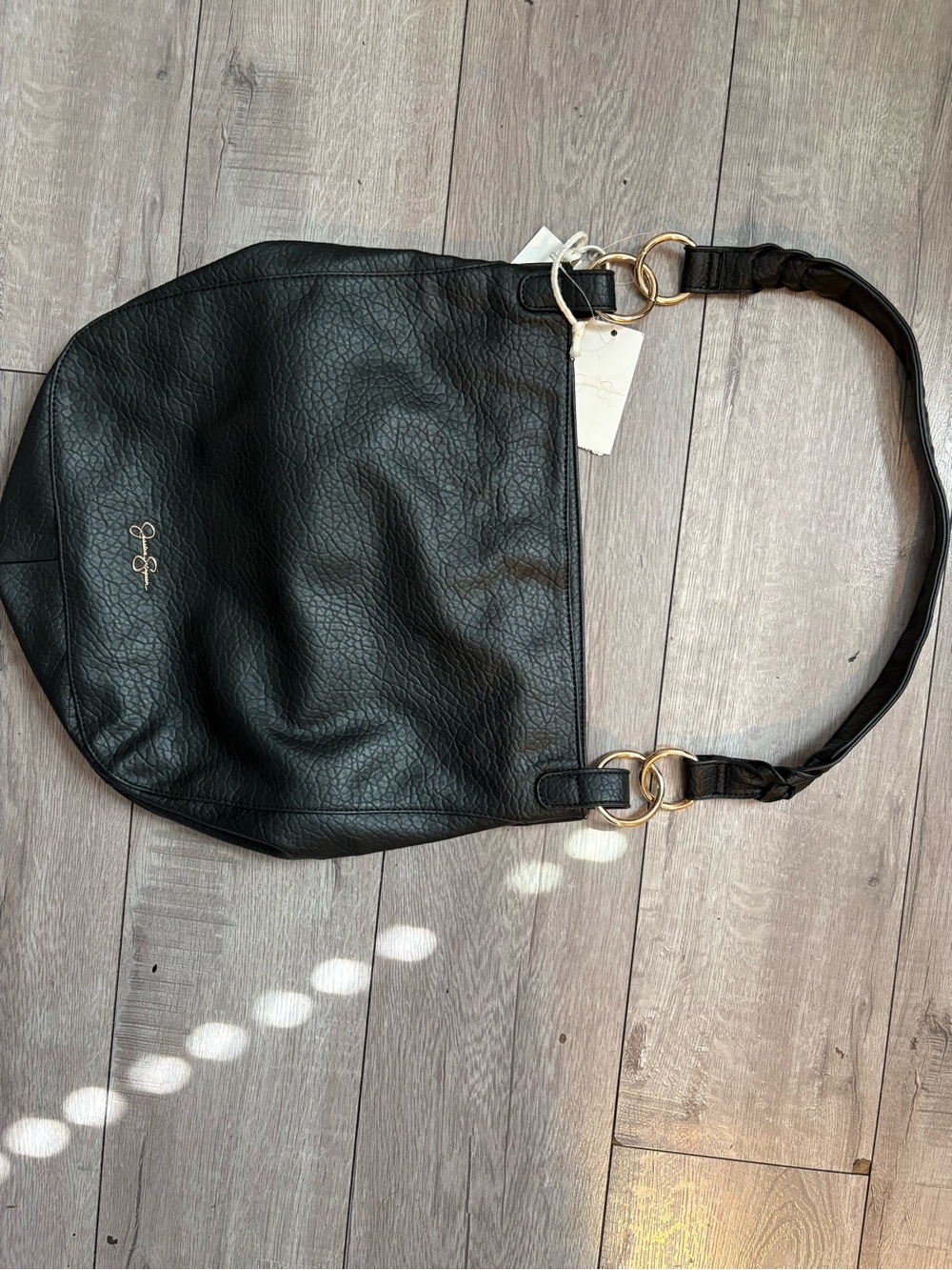 Jessica Simpson Black Shoulder Bag with Gold Hardware